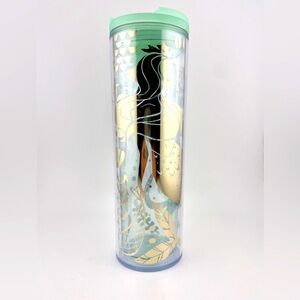 Starbucks, Clear, Gold Siren Mermaid Water Tumbler